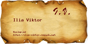 Ilia Viktor névjegykártya
